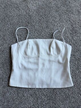Fashion Nova Cream Spaghetti Strap Bustier Cami